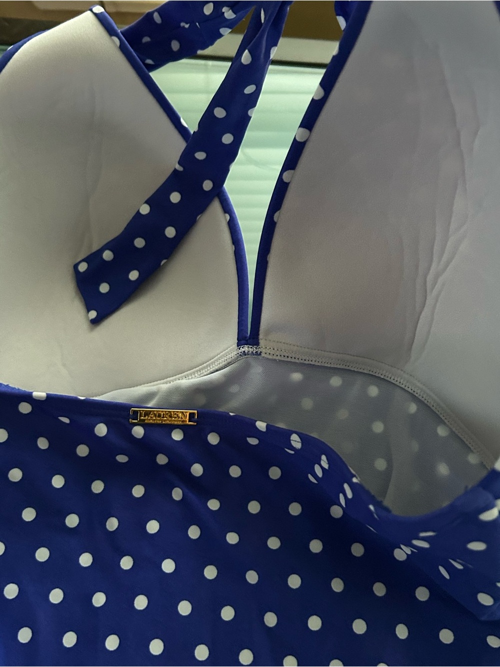Lauren Ralph Lauren Retro Polka Dot One Piece Swimsuit Size 14 New Gold Label - Picture 8 of 12